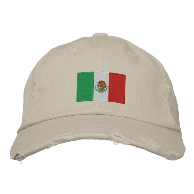 Bandera de México bordada gorra de testamento chin (Anverso)