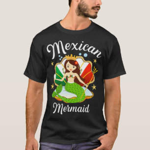 Bandera de México Orgullo lindo camiseta de sirena