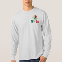 Bandera de México y camiseta patriótica de escudo 