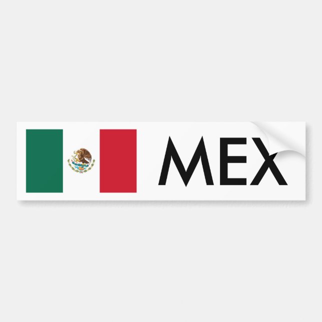 Bandera de México y pegatina de parachoques MEX (Frente)
