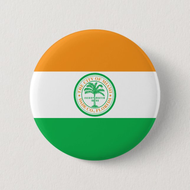 Bandera de Miami, botón Pinback de Florida (Anverso)