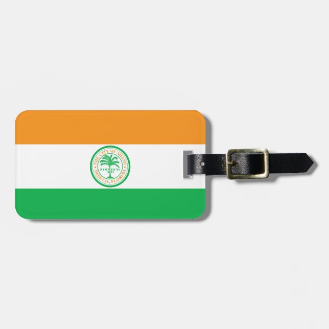 Bandera de Miami, etiqueta de equipaje de Florida (Frente Horizontal)