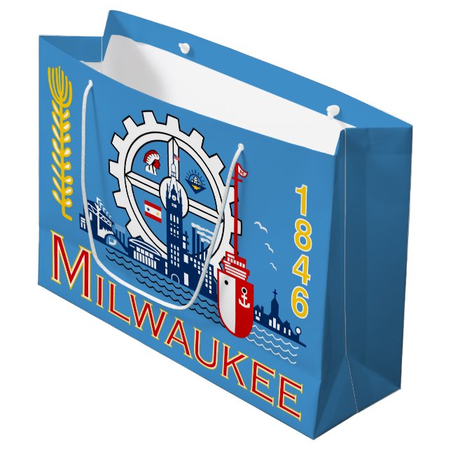 Bandera de Milwaukee, bolsa de regalo grande de Wi (Angulo Anverso)