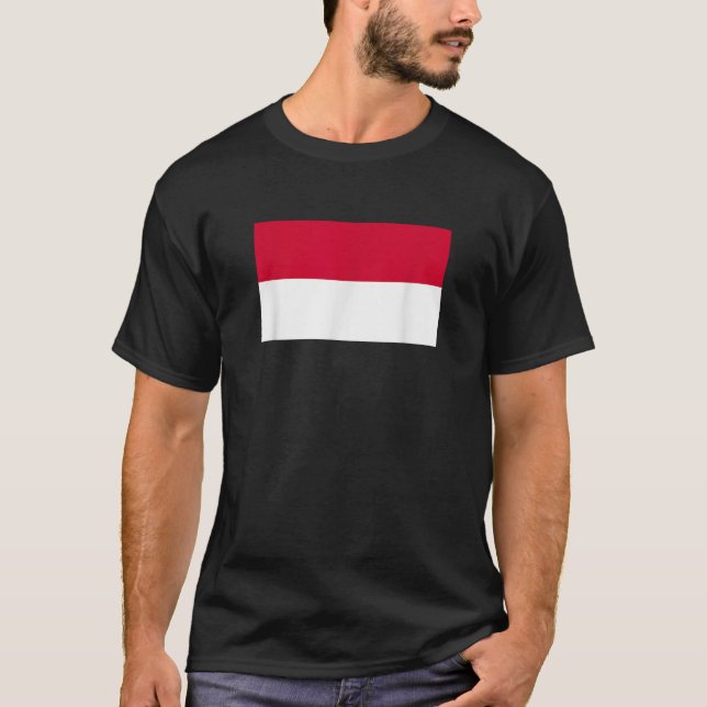 Bandera de Mónaco en camiseta (Anverso)