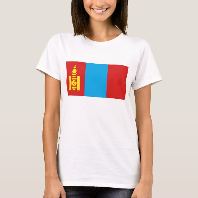 Bandera de Mongolia x Mapa camiseta (Anverso)