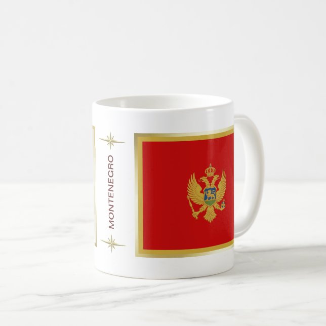Bandera de Montenegro + Taza del mapa (Anverso derecho)