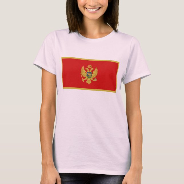 Bandera de Montenegro x Mapa camiseta (Anverso)