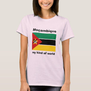 Bandera de Mozambique + Mapa + Camiseta del texto