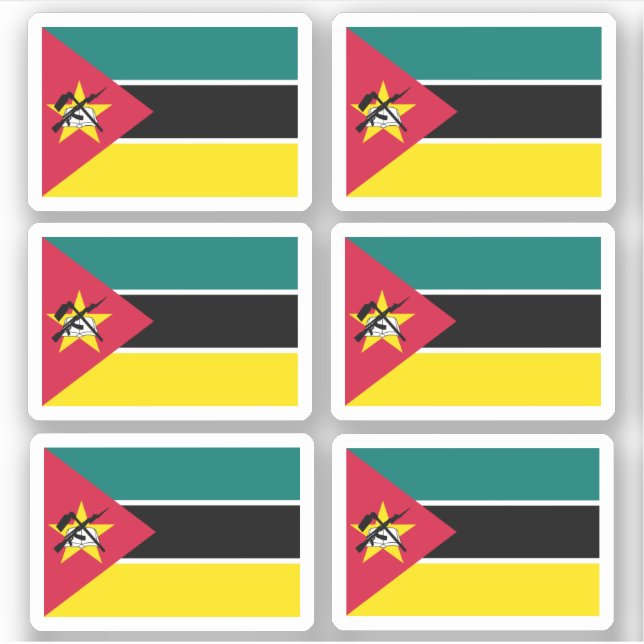 Bandera de Mozambique - Pegatina de colección (Anverso)