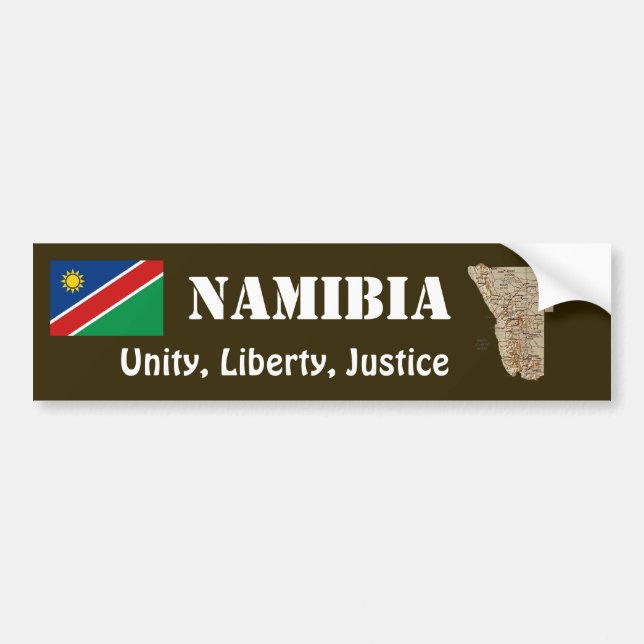 Bandera de Namibia + Pegatina para el parachoques (Frente)