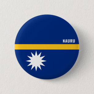 Bandera de Nauru con botón patriótico encantador