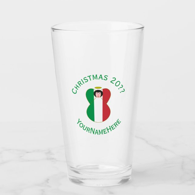 Bandera de Navidad de Ángel Italiano Personalizada (Anverso)