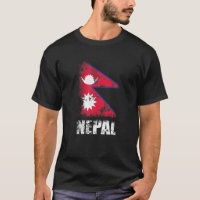 Bandera de Nepal para camiseta Tee de bandera de N
