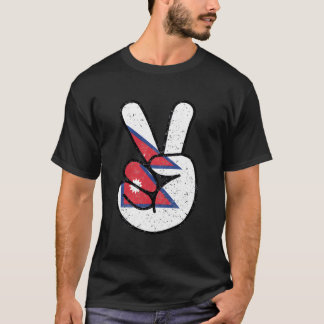 Bandera de Nepal Símbolos de Paz Rótulo camiseta d