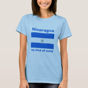 Bandera de Nicaragua + Mapa + Camiseta del texto