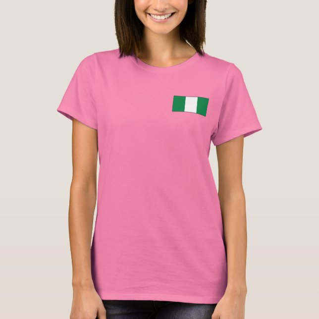 Bandera de Nigeria y mapa de camiseta dk (Anverso)