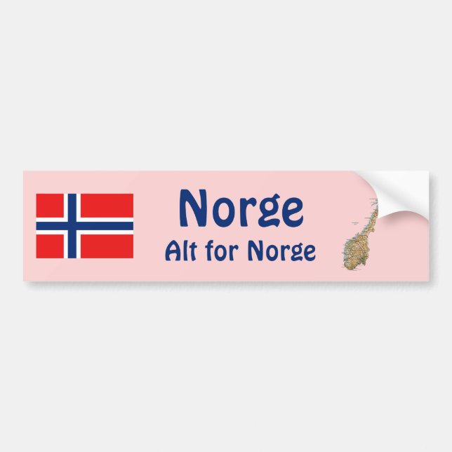 Bandera de Noruega + Pegatina de parachoques de ma (Frente)