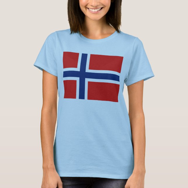 Bandera de Noruega x Mapa camiseta (Anverso)