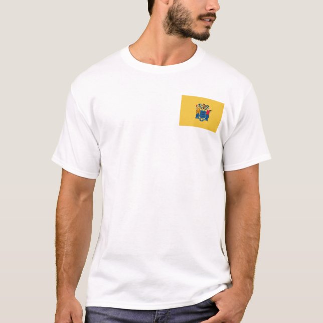 Bandera de Nueva Jersey + Mapa camiseta (Anverso)