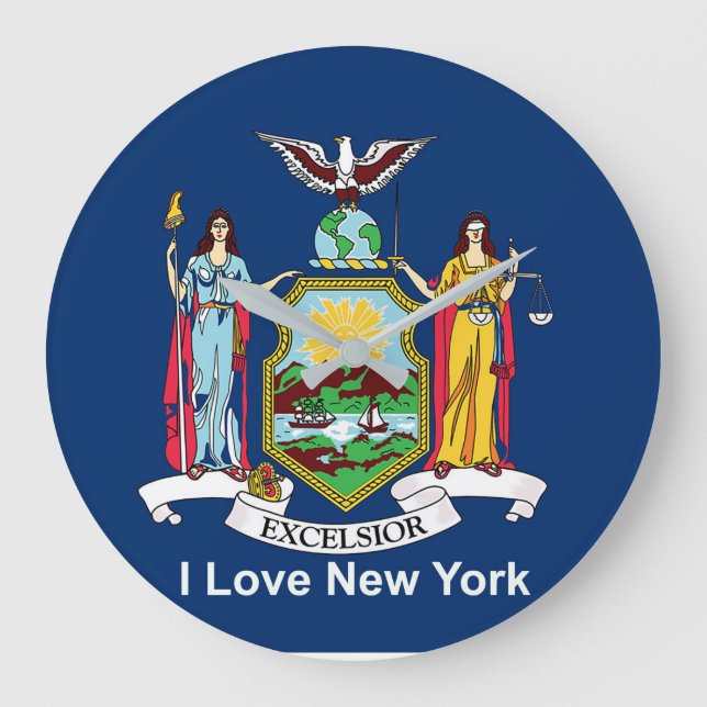 Bandera de Nueva York para reloj de pared redonda (Anverso)