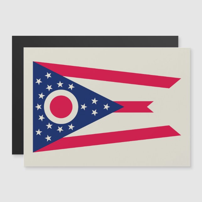 Bandera de Ohio: El cartel del estado de Buckeye (Anverso/Reverso)