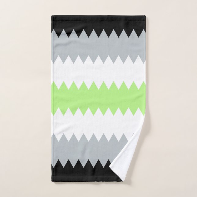 Bandera de orgullo Agender abstracto ZigZag Boho G (Toalla de mano)