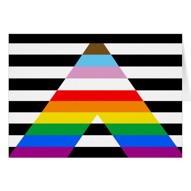 Bandera de orgullo aliada al progreso LGBTQ (Anverso (Horizontal))