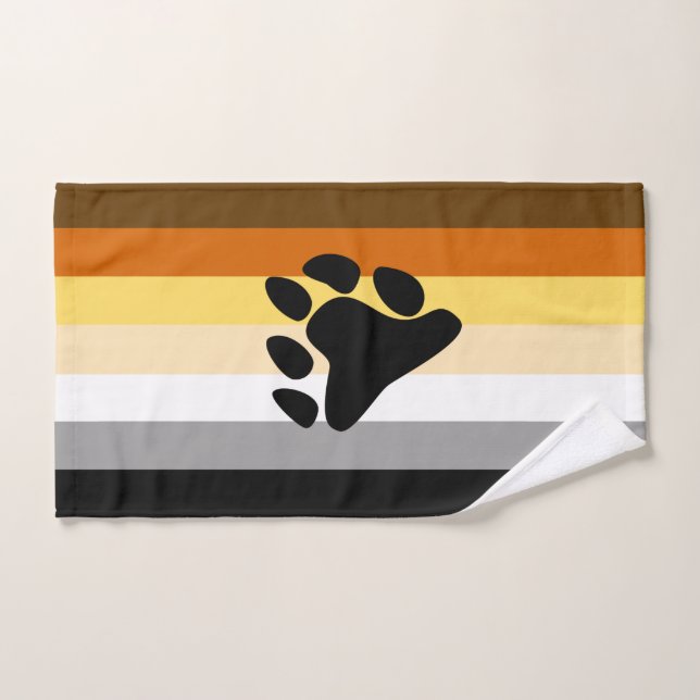 Bandera de Orgullo de Oso con Pata (Toalla de mano)