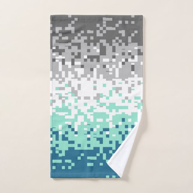 Bandera de orgullo frayromántico abstracto pixelad (Toalla de mano)