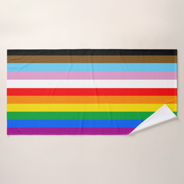 BANDERA DE ORGULLO INCLUSIVA LGBTQ+ (Toalla de baño)