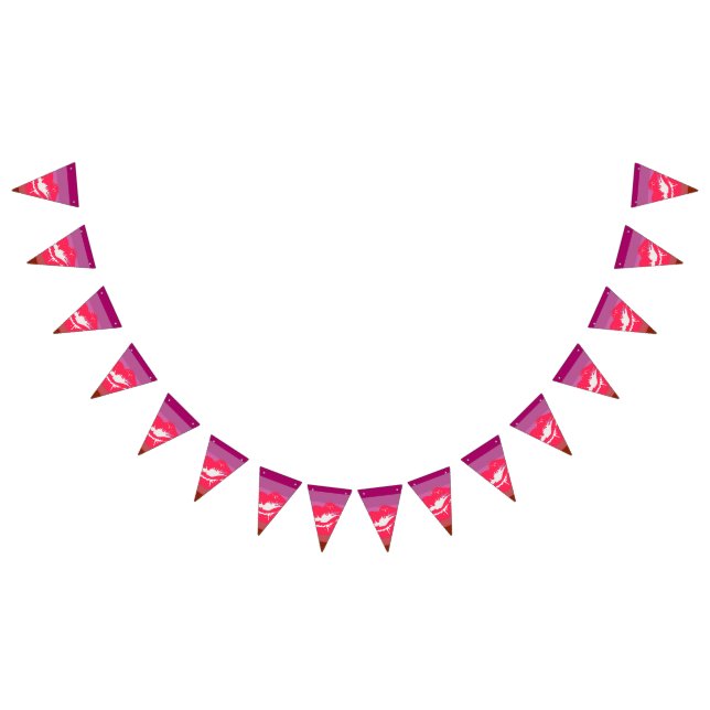 Bandera de Orgullo Lesbiana con Lápiz Labial (Todo)