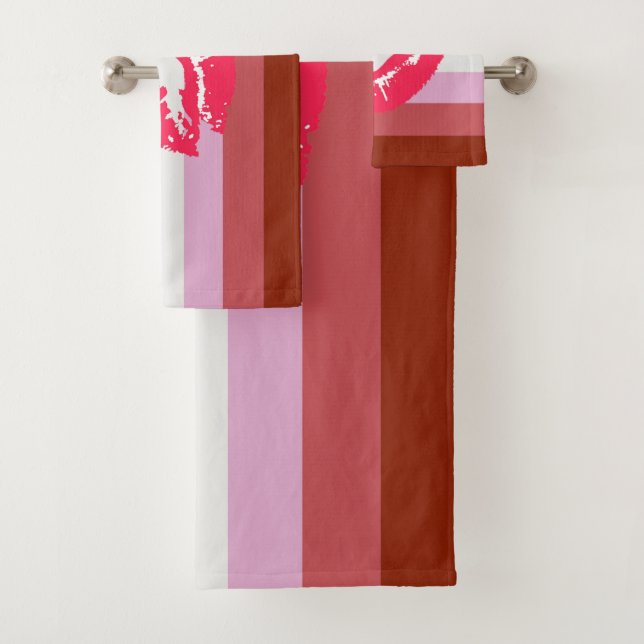 Bandera de Orgullo Lesbiana con Lápiz Labial (In situ)