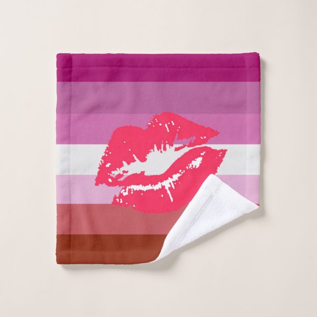 Bandera de Orgullo Lesbiana de Labial (Toallita)