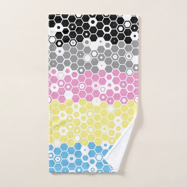 Bandera de Orgullo Poligénero Abstracto Geométrico (Toalla de mano)