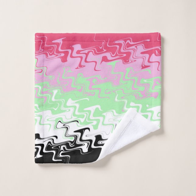 Bandera de Orgullo Recíproco Abstracta Ondulada Tr (Toallita)