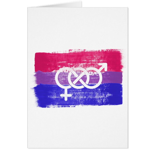 BANDERA DE ORGULLO SÍMBOLO BISEXUAL PINTADA (Frente)