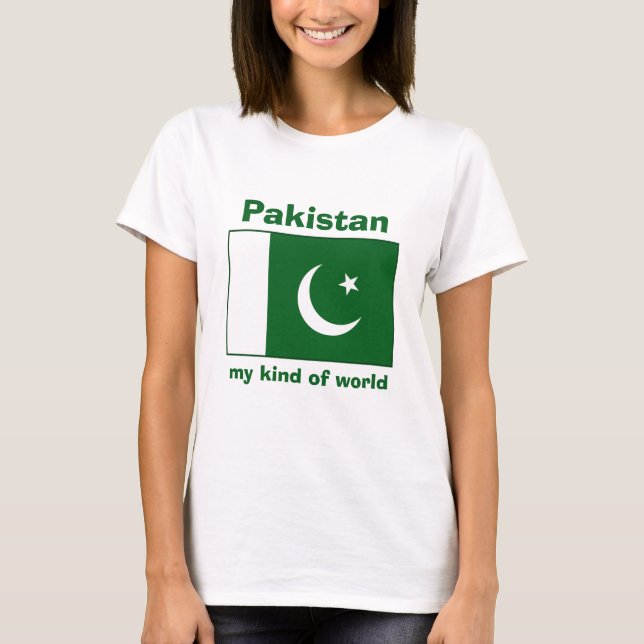 Bandera de Pakistán + mapa + camiseta de texto (Anverso)