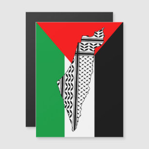 Bandera de Palestina y mapa con el modelo de Keffi