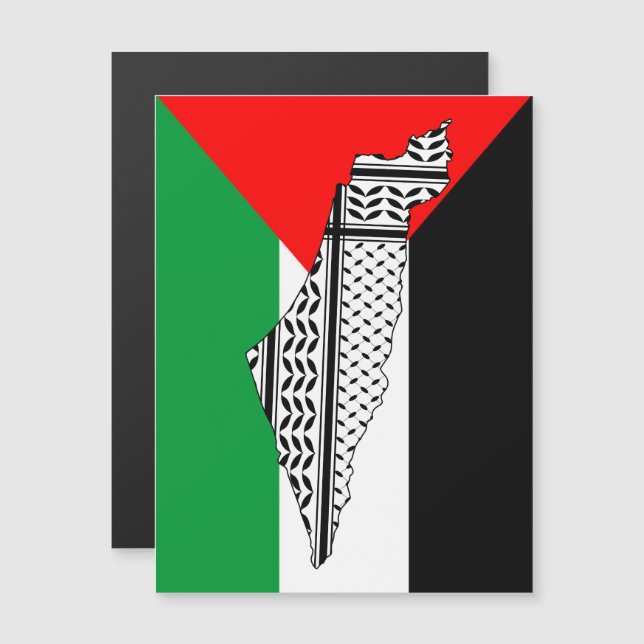 Bandera de Palestina y mapa con el modelo de Keffi (Anverso/Reverso)