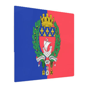 Bandera de París, Francia Impresión Metalizado