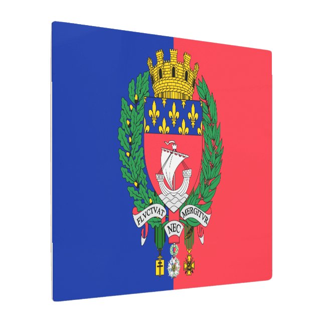 Bandera de París, Francia Impresión Metalizado (Angulado)