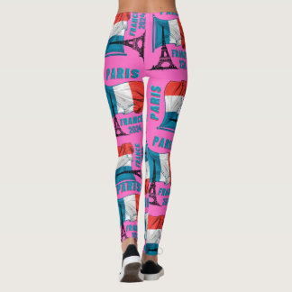 Bandera de París Torre Eiffel Leggings París Franc