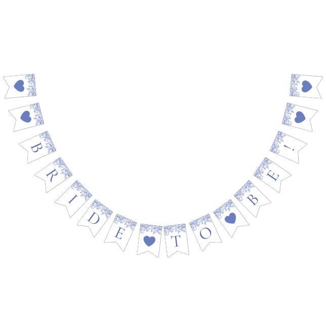 Bandera de pendones de novia para ser Floral Azul  (Todo)