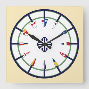 Bandera de Pennant Nautical reloj de pared numéric