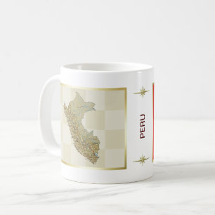 Bandera de Perú + Taza del mapa