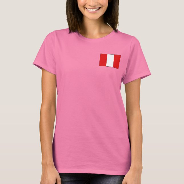 Bandera de Perú y mapa de camisetas (Anverso)