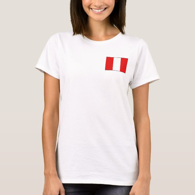 Bandera de Perú y mapa de camisetas (Anverso)