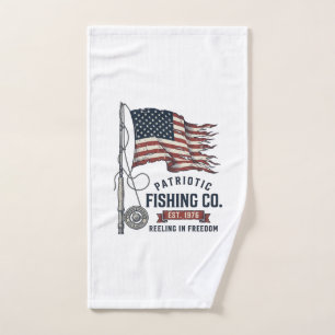 Bandera de pesca patriótica vintage diseño vectori