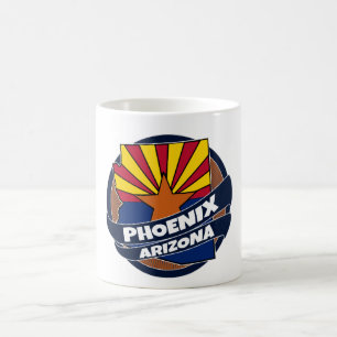 Bandera de Phoenix Arizona estalla taza de café