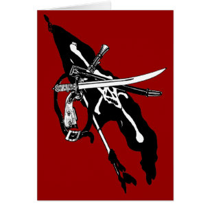Bandera de piratas vintage, calavera y huesos cruz